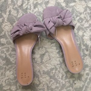 brand new suede mule sandals